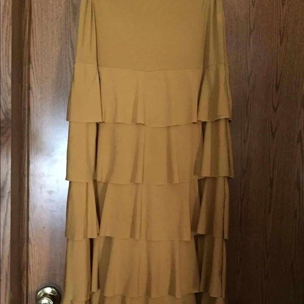 Mustard yellow ruffled skirt